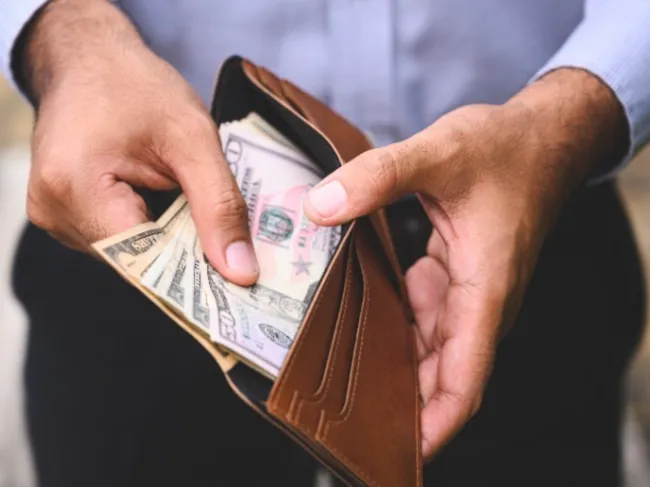 wallet with cash